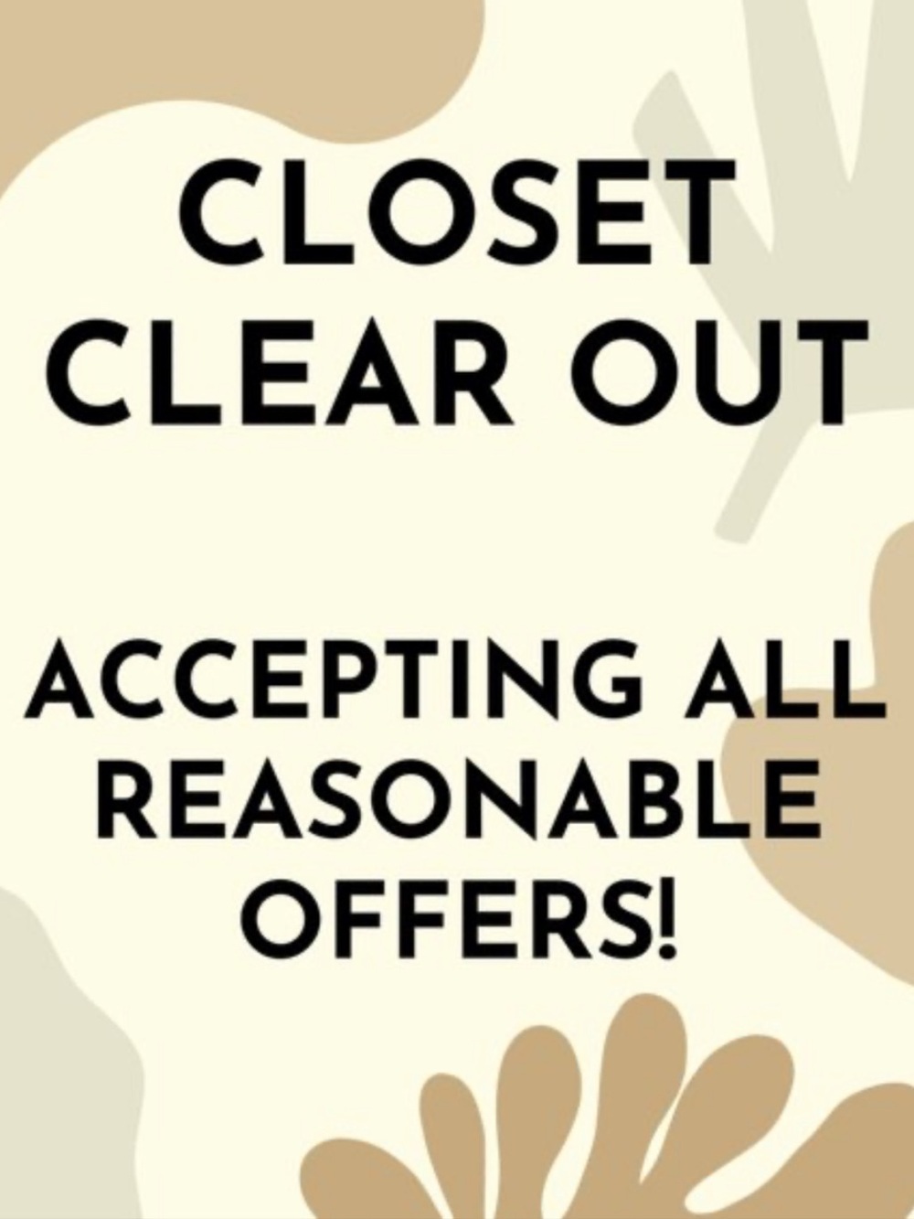 Closet Clear Out Sale!